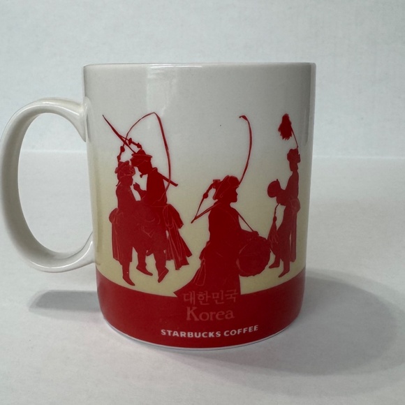 Starbucks Korea Mask 2012 16oz Global Icons Coffee Mug Red Inside - Picture 2 of 5
